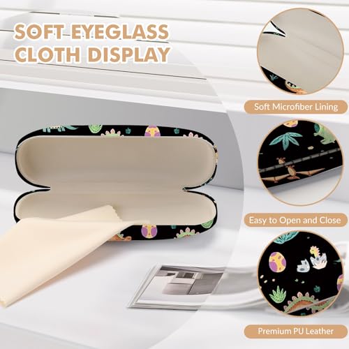 Image of Glasses Case Hard Shell,Portable Protective Eyeglasses Case, Eyeglass Holder Box with Cleaning Cloth,for Women Men