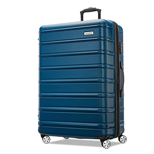 Image of Samsonite Omni 2 Hardside Expandable Luggage with Spinner Wheels, Lagoon Blue, Checked-Large Spinner, Omni 2 Hardside Expandable Luggage With Spinner Wheels