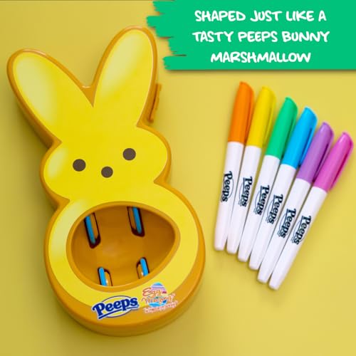 The Eggmazing Egg Decorator - Peeps Bunny - Arts and Craft Set Includes 6 Colorful Quick Drying, Non-Toxic Markers - Yellow - 3