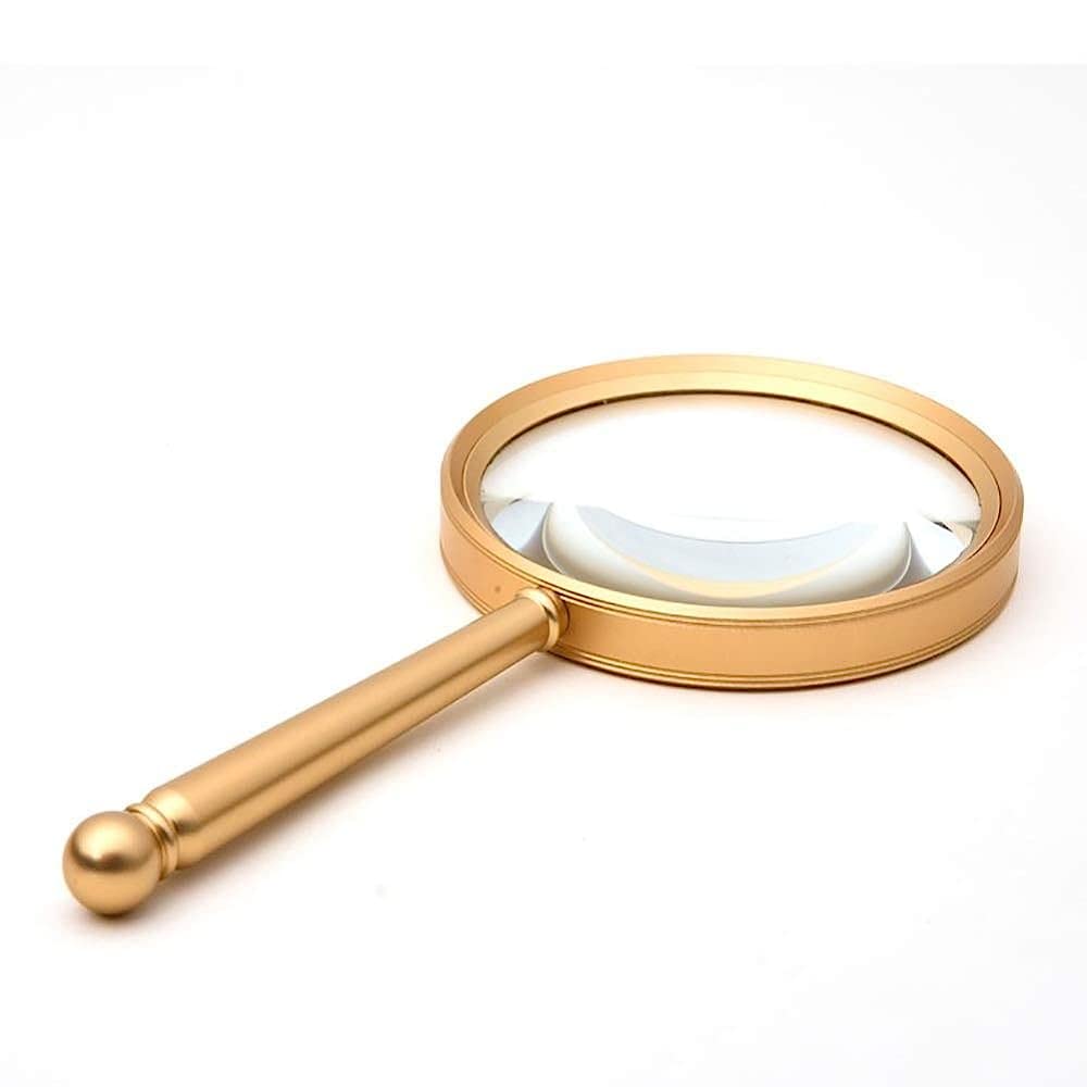 asdchZen Magnifying Glass,8X Handheld Large Magnifier For Seniors Reading Soldeinspection Jewelry Magnifier/Metallic