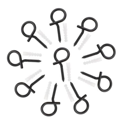 NOLITOY 20個 アイレットスクリュー 耐荷重 アイアン製 拡張パイプ付き 室内外対応 屋外配線用リングスクリュー 取り付け簡単 強固設計