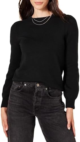 Amazon Essentials Women's Soft Touch Pleated Shoulder Crewneck Sw...