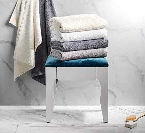 7Pc Luxury Bath Towels Set | 100% Turkish Cotton | Premium Hotel & Spa Quality | Super Soft - Highly Absorbent | 2 Large Bath Towels, 1 Floor Mat, 2 Hand Towels, 2 Washcloths, Silver-Blue Gray #TOP5