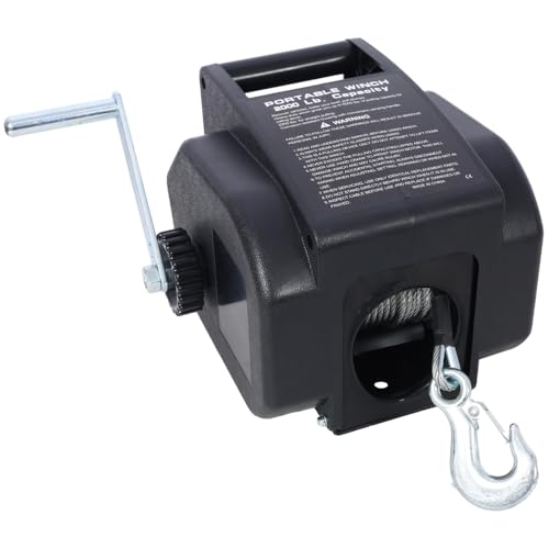 Winche eléctrico 2000 lbs 12V con cable galvanizado y control remoto miniatura 3