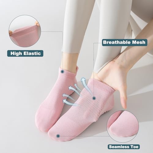 Image of Pilates Socks with Grips for Women, Grippy Socks for Yoga Barre Reformer