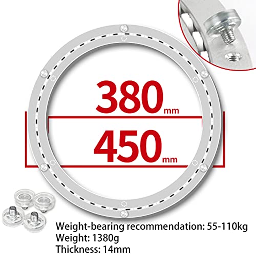 Shijianx Aluminium Alloy Bearing Turntable Ring Swivel Plate Heavy Duty-Mute-Aluminum Dining Table Turntable Base-Bearing Mute Rotating Rail (Diameter: 20Cm -80Cm) #TOP1
