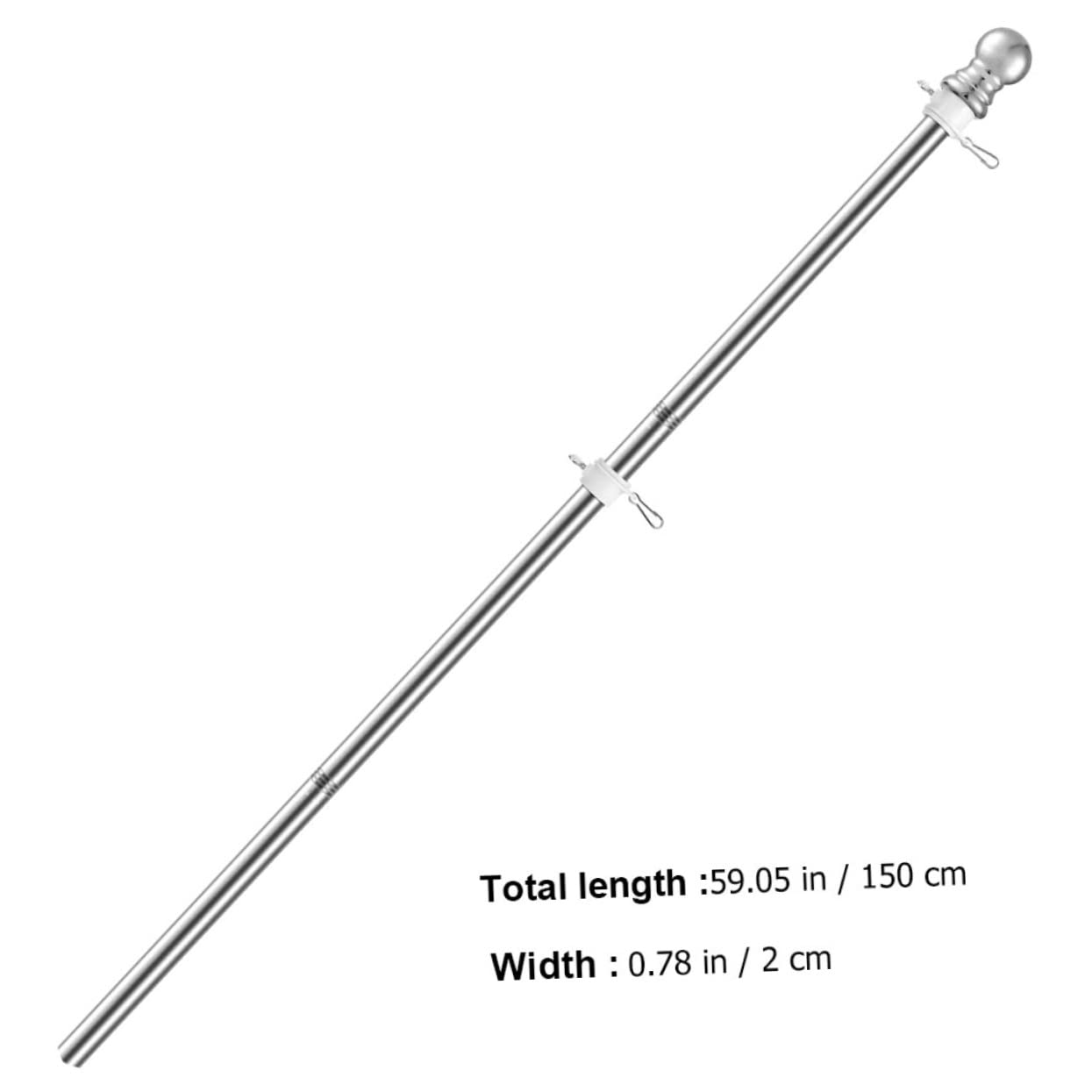 VANZACK Asta Portabandiera in Acciaio Inox Base Supporto