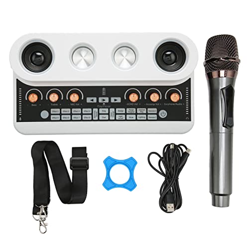 Sound Card Kit, All In One Podcast Equipment Bundle 4000 Mah High Capacity Battery Cool With Microphone For Livestreaming (White) #TOP5