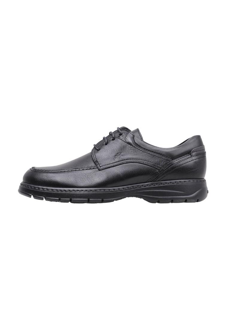 Fluchos | Men's Shoes | 9142 SALVATE Black Graphite-STK- | Premium Cowhide Leather Shoe | Lace-up Closure | EVA Floor, Black/White, 6.5 UK