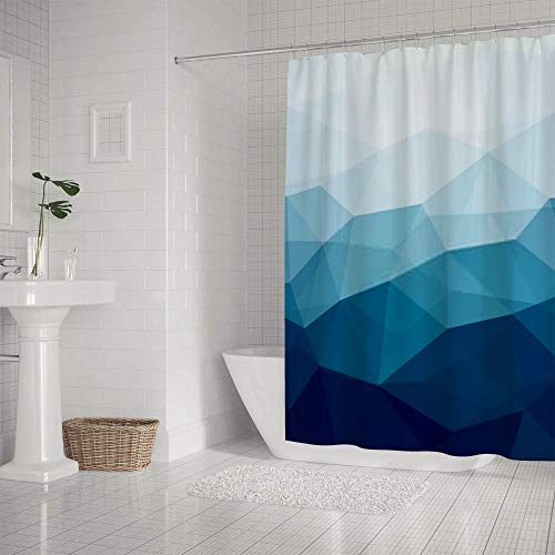 Rideau de douche CHEHONG en polyester imperméable motif triangle géométrique 150x180cm - 3