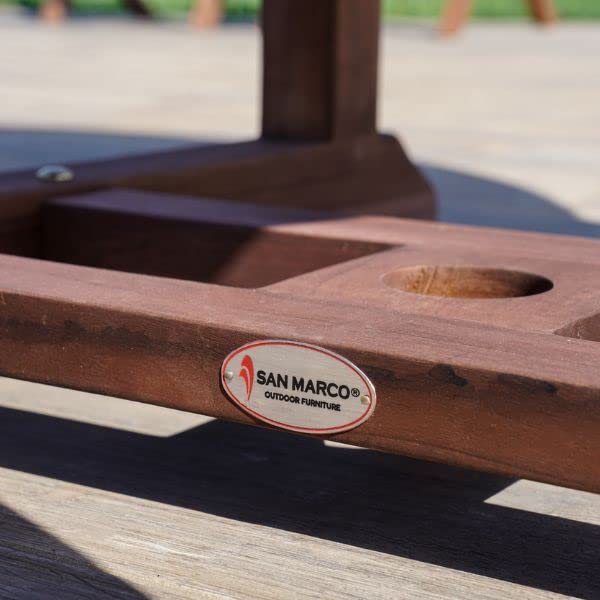 San Marco Tavolo rotondo allungabile in teak fino a 130 cm