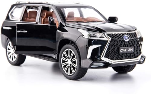 Image of Invite Enterprise Toys&Gift Lexus Lx570 Suv 1:24 Big Size Diecast Scale Model Alloy Metal Pull Back Toy Car For Kids With Openable Doors&Light,Music Toy Vehicle For Kids(1:24 Lexus Ls570-Black)