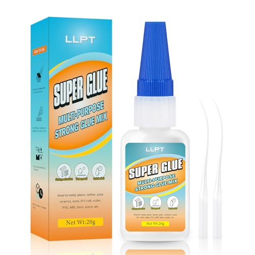 LLPT Super glue | Net 20g | Superpegamento transparente multiusos con tapa antiobstrucción | Adhesivo fino, fuerte y súper rápido profesional | metal cerámica (LSG020-1E) | 1 Pack