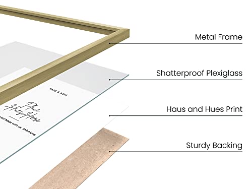 Haus And Hues 12X16 Gold Picture Frame - Set Of 1 Gold Poster Frame, Gold Metallic Wall Picture Frame, Gold Certificate Frame, Gold Portrait Frame Poster, 12X16 Gold Frame Metal (Gold Aluminum Frame) #TOP1