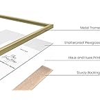 HAUS AND HUES 16x20 Gold Picture Frame - Picture Frame Metallic 16x20 Poster Frames for Wall, 16x20 Gold Poster Frames, 16x20 Picture Frames For Wall (Gold Aluminum Frame) - Image 2