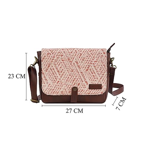 Image of Rudhira Women's Cross-body Bag Sling Bags Ladies Purse Handbag Sling Strap Vegan Leather Indian Fabric Slings Multicolor (Floral)