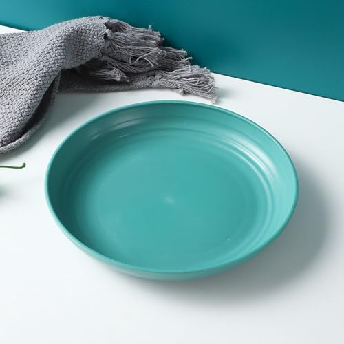 Image of Unbreakable Dinner Plates for Kitchen, Camping, Home, School, Bbqs, Picnics, Dorms, Offices, Appetizing, Soup, Rice, Salad Dishwasher Microwave Safe Dinnerware (20cm+23cm, Green, Pack of 2)