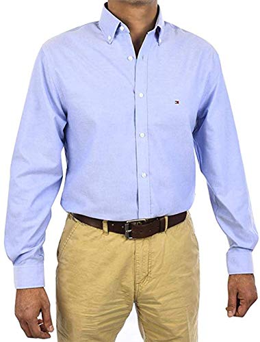 Tommy Hilfiger Slim Fit Non Iron Oxford Solid Dress Shirt (Blue (400), 16