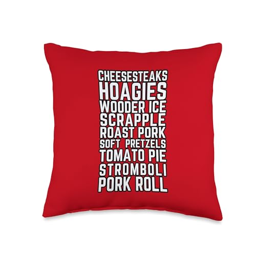 Philadelphia Philly Foods Cheesesteaks Wooder Ice Hoagies Throw Pillow