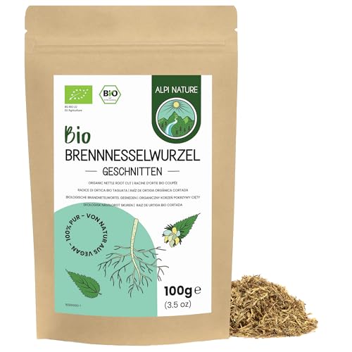 Alpi Nature Raíz de Ortiga Orgánica Té 100g, Raíz de Ortiga Cortada para Preparación de Té, Urtica Dioica