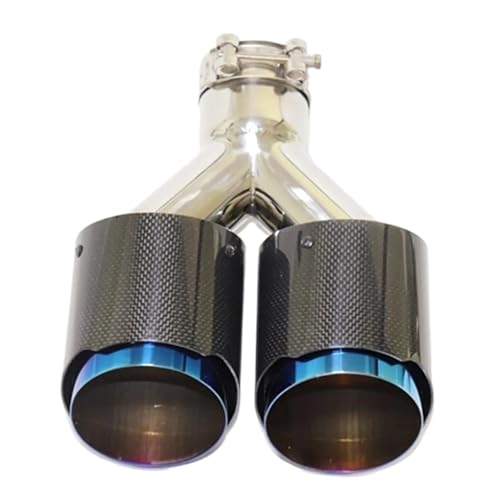 Embout échappement pour rasso auto canule carbone double brillant universel 63mm