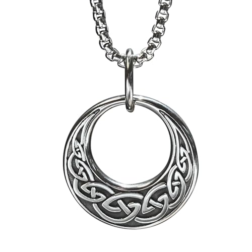 Collier grec pendentif soleil en acier inoxydable vintage pour homme et femme par Bahamut