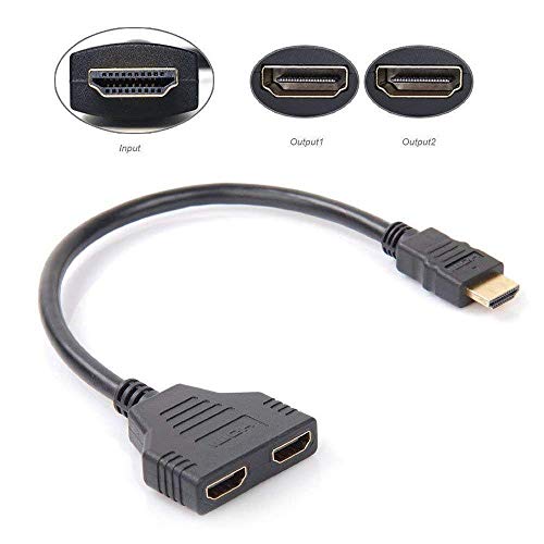 Image of HDMI Splitter 1 in 2 Out Adapter Cable-HDMI Male 1080P to Dual HDMI Female 1 to 2 Way, for HD, LCD, TV，Support Two TVs at The Same Time Transmit Video and Audio Simultaneously