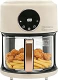 White Air Fryer Glass, 4.2l/3.81qt Small Glass Air Fryer...