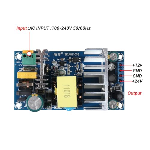 Image of 2PCS AC to DC Isolated Power Supply Module DC 24V 4A 12V 1A Dual Output Power AC 120V (100-260V) to 24V 12V 100W Max Industrial Power Module (Dual Output 24V 4A / 12V 1A)