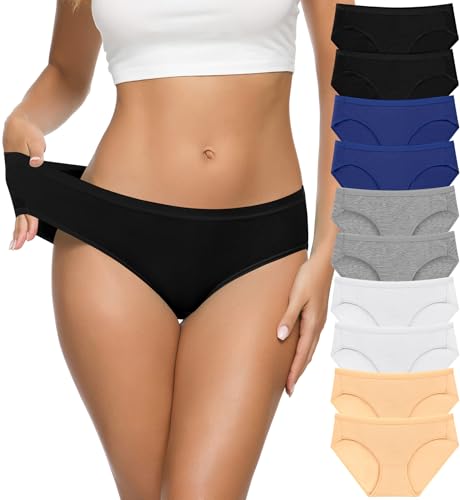 Image of CULAYII Women's Cotton Bikini Panties, High-Cut Full Coverage Stretch Cool Underwear for Women