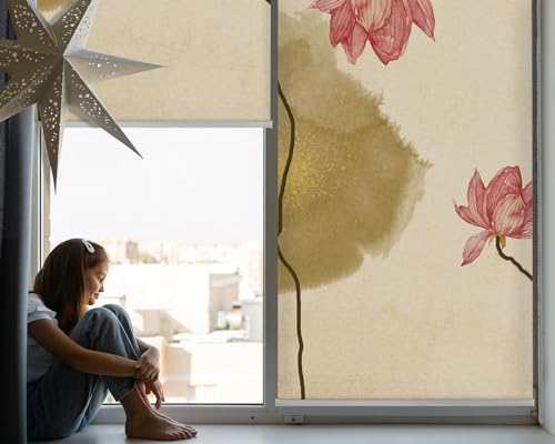 Store banne perméable fleurs 50x50cm protège de la lumière sans aucun perçage - 3