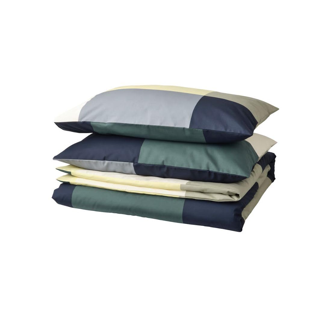 Ikea BRUNKRISSLA Duvet Cover and 2 Pillowcases, Green/Multicolour, 240x220/50x80 cm (94x87/20x31)-image-29
