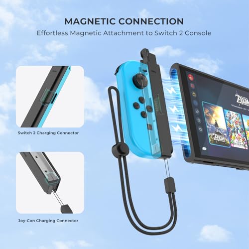 Adaptador Switch 2 con función de carga rápida para Joy Con 3