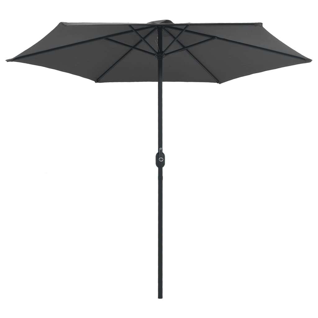 Parasol przeciwsłoneczny z aluminiowym masztem, x cm zielony, ochrona przed promieniowaniem UV, tkanina poliestrowa, mechanizm korbowy do ogrodu i na taras