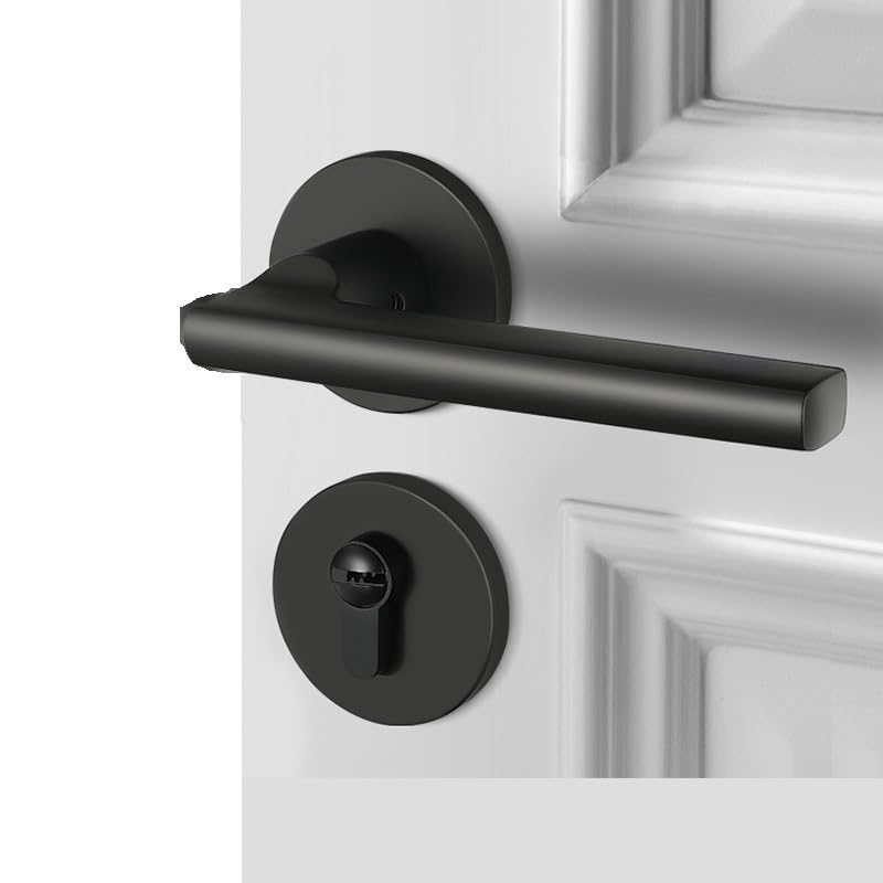 Poignée de porte en bois avec serrure magnétique split haut de gamme noire