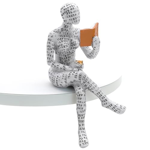 JJQHYC Lesende Frau Statue für Bücherregal, Abstrakte...