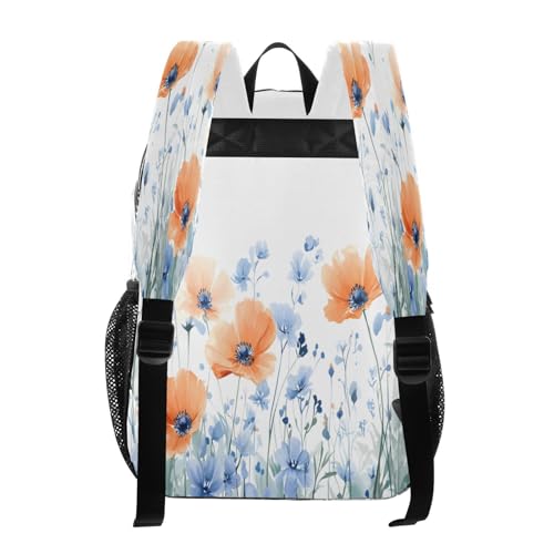 Watercolor Wildflowers Clear Backpack - Stadium Approved Large 15.7-inch Waterproof Transparent Bag for Sports, Concerts, Work, Travel#2813