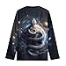 WELLFLYHOM Snake Tops for Boys 7-8 Long Sleeve Shirt Novelty Space Planet Graphic T-Shirt Crewneck Pullover Top Athletic Sweatshirts Running Walking Tees Fall Outfits Cute Blouses