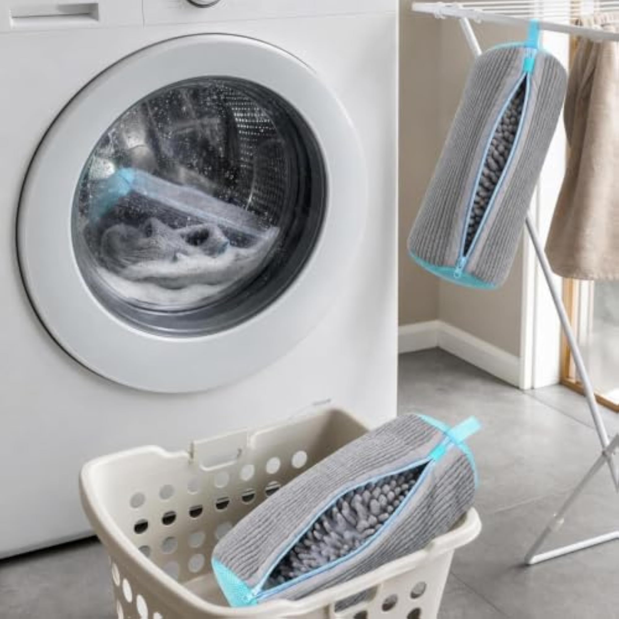 Chenille Laundry Bag for Shoes and Delicates, Off-White