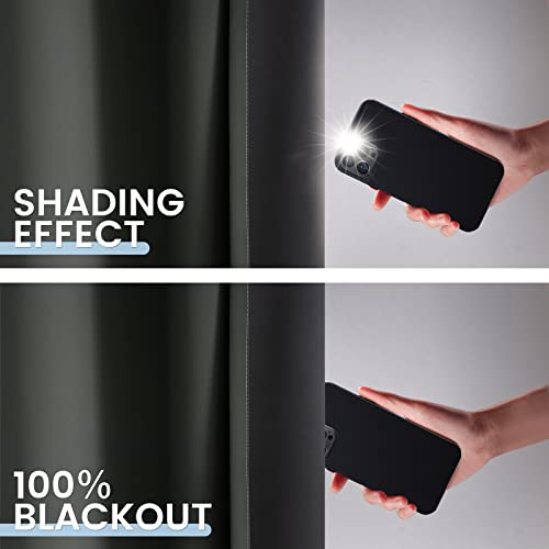Image of SimpleHome Grey and Greyish White Blackout Curtains for Bedroom 72 Inches Long, Room Darkening Grommet Curtains for Living Room,Thermal Insulated Ombre Drapes,2 Panels, 52x72 inches Length