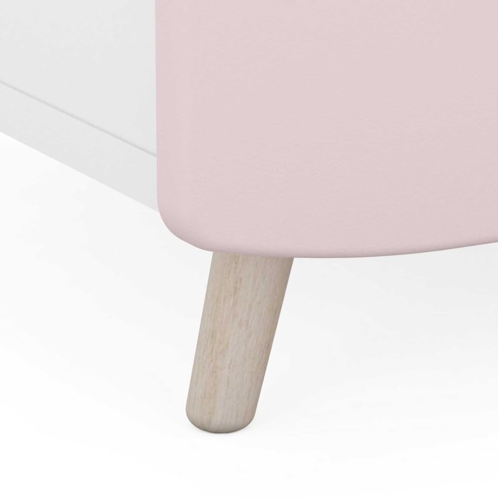 Befara Comodino per Bambini Rosa Grigio Cosmos, Bianco Opaco/Grigio/Rosa, Comodino per Bambini Rosa Grigio