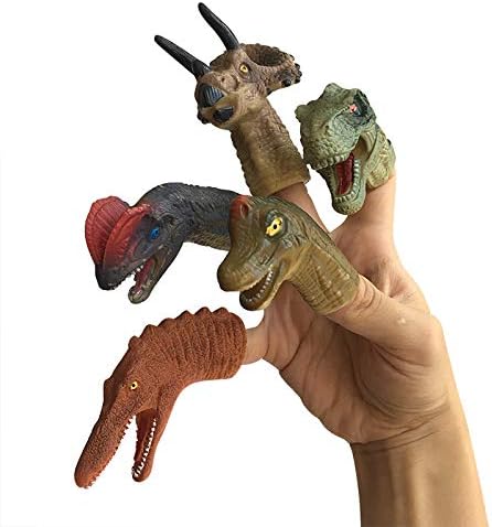 Dinosaur Finger Puppets for Kids,Hand Animal Figure Toys,Bath Finger Puppets Toys for Kids Girls Boys Birthday Party Supplies Favors Decorations (A)