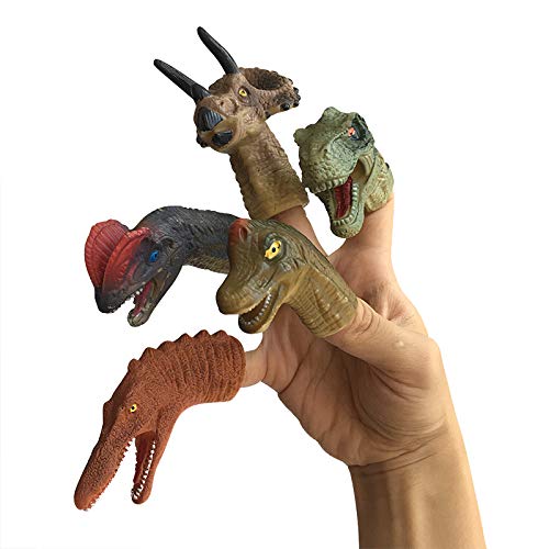 Christoy Dinosaur Finger Puppets For Kids,Hand Animal Figure Toys,Bath Finger Puppets Toys For Kids Girls Boys Birthday Party Supplies Favors Decorations (A) #TOP2