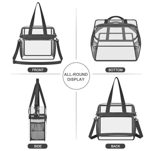 USPECLARE Clear Bag Stadium Approved,Transparent Tote Bag for Stadium Security Travel & Gym Work Sports Games Concerts - Thumbnail 5