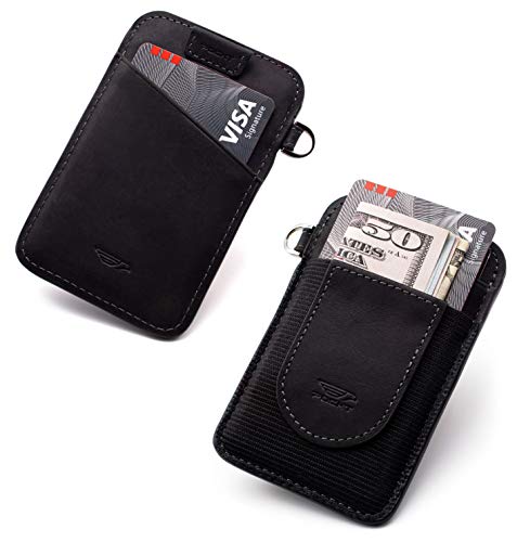 Image of POCKT Card Holder Wallet For Men and Women - Slim Minimalist Front Pocket Wallet Elastic Credit Card Holder Genuine Leather RFID Blocking Card Case Wallets