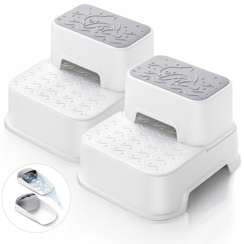 MangoHood 2 Step Stools for Kids - Double up Toddlers Stool Multifunctional Toilet Stepping Stool...