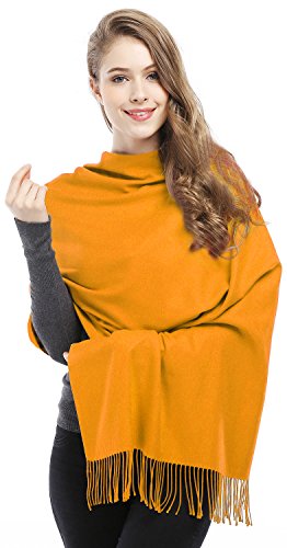 Women Solid Soft Cashmere Feel Shawl Wrap Scarf