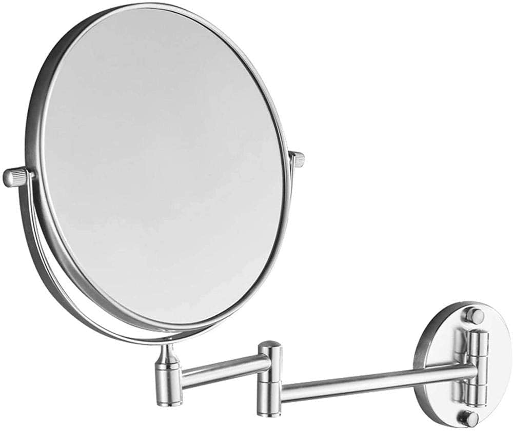 Miroir de maquillage mural LED 1X/10X avec miroir de rasage rond pliant pour salle de bain