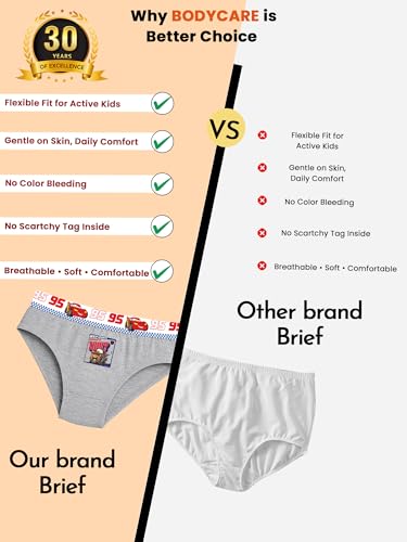 Image of BODYCARE Boy's Cotton Printed Brief Pack of 4 Print Suitable for All Day Wear with Ultrasoft and Durable Waistband for Rash Free Experience (Color & Print May Vary)