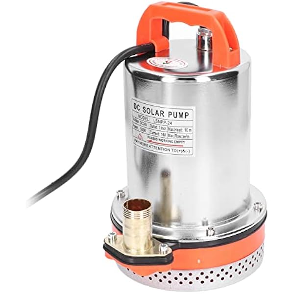 Cocoarm Pompa Głębinowa Pompa Głębinowa na Prąd Stały ze Stali Nierdzewnej 24 V 500 W H 10 M Głowica Całkowicie Miedziany Silnik do Studni Głębinowych Staw Basenowy Nawadnianie Zbiornika Zasilany